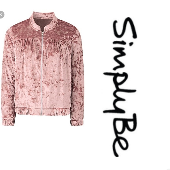 Simply Be Jackets & Blazers - Velour Bomber Jacket